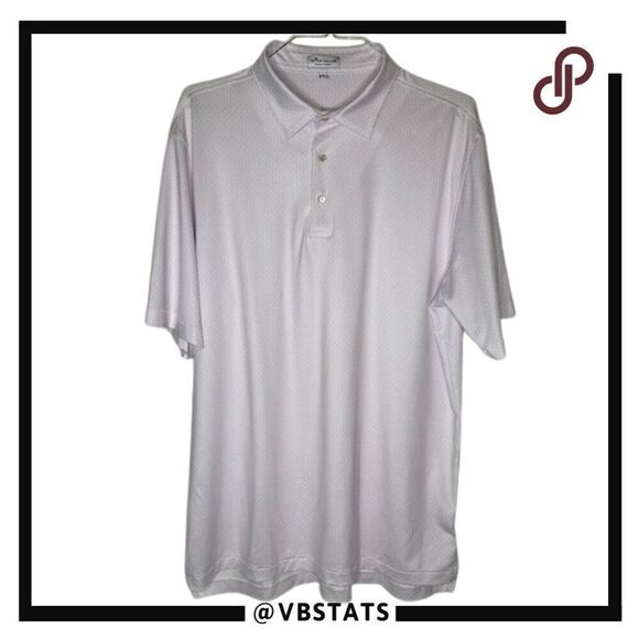 Peter Millar Summer Comfort Large Tall Pink/Blue/White Graphic SS Golf Polo - Picture 1 of 6